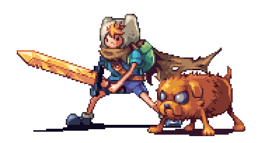 finnAndJakePixelArt.gif